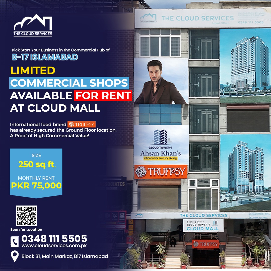 Limited Commercial Shops Available for Rent in CLOUD MALL